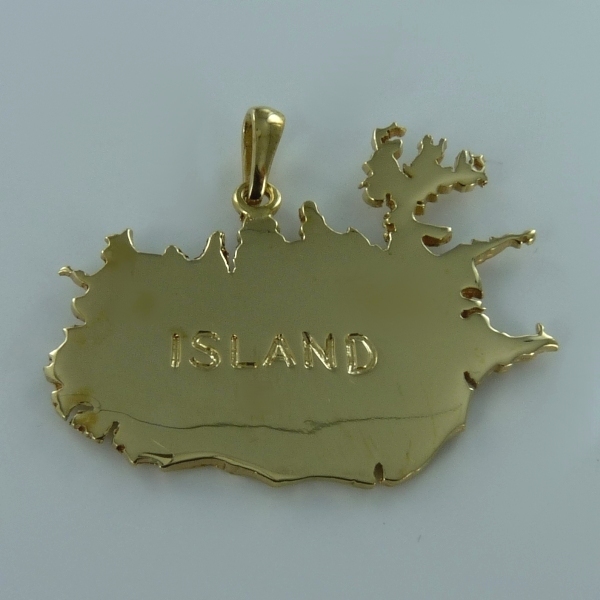 Pendentif Carte Islande gravée - Taille 5 - Image 3 