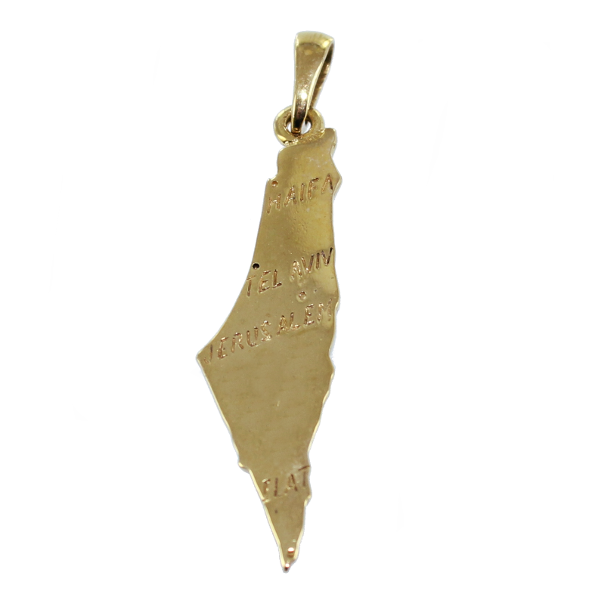 Pendentif Or Jaune Carte Israël 