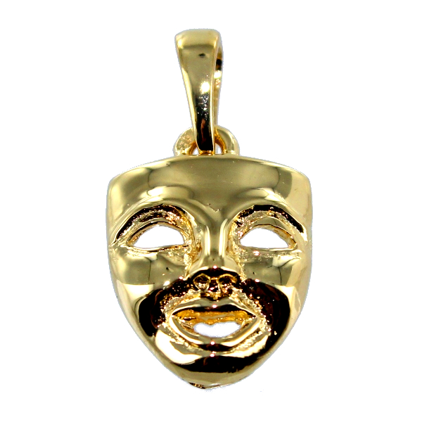 Pendentif Ancien En Argent 925 Masque - Marque Ottaviani - Bijou Vintage D'occasion