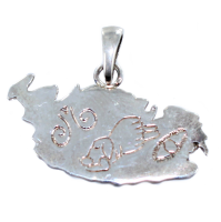 Pendentif Argent Carte Île de Malte 