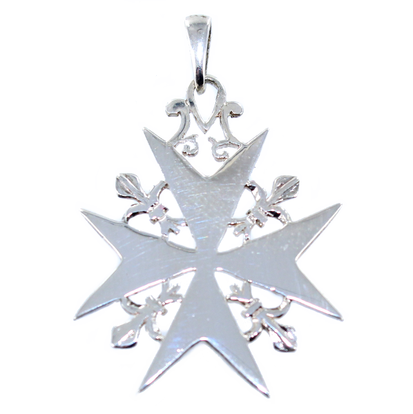 Croix de Malte Fleur de Lys - Taille 3 Argent 