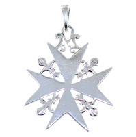 Croix de Malte Fleur de Lys - Taille 3&nbsp;Argent 