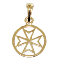 Croix de Malte encerclée - Taille 1 Or Jaune 