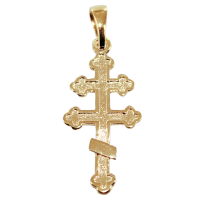 Croix orthodoxe fleurons Or Jaune 