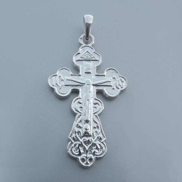 Croix orthodoxe gravée avec christ - Image 3