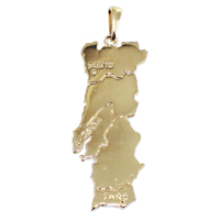 Pendentif Or Jaune Carte du Portugal - Taille 4 