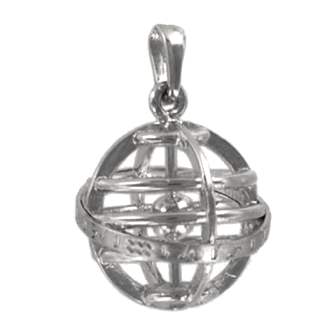 Pendentif Argent Sphère armilaire 