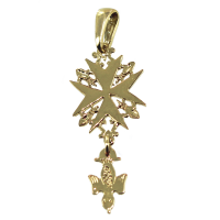 Croix huguenote Fleur de Lys - Taille 1 Or Jaune 