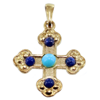 Croix de Saint Maurice empierrée Or Jaune