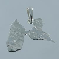Pendentif Argent Carte Guadeloupe 