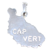Pendentif Argent Carte Cap Vert 