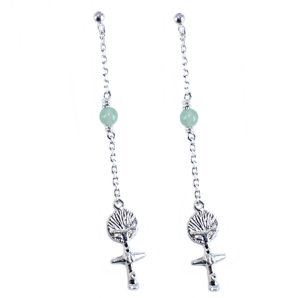 Boucles d'oreilles Argent Poupée Ashanti de couleur 