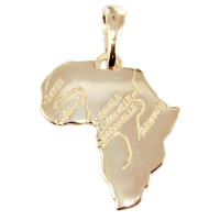 Pendentif Or 18 K Carte de l'Afrique 