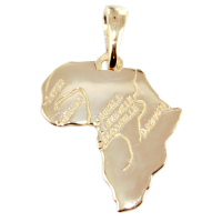 Pendentif Or 18 K Carte de l'Afrique - Taille 1 