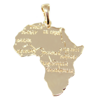 Pendentif Or Jaune Carte de l'Afrique - Taille 2 