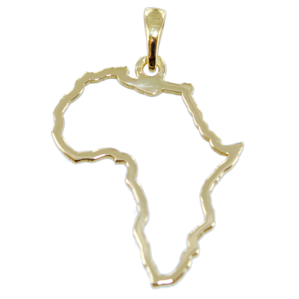Pendentif Or 18 K Jaune Carte de l'Afrique ajourée