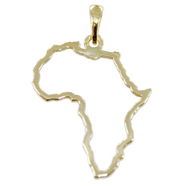 Pendentif Or 18 K Jaune Carte de l'Afrique ajourée 