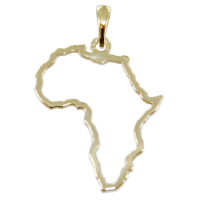 Pendentif Or 18 K Jaune Carte de l'Afrique ajourée 