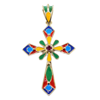 Croix Or Jaune  arménienne Toros Roslin avec Rubis