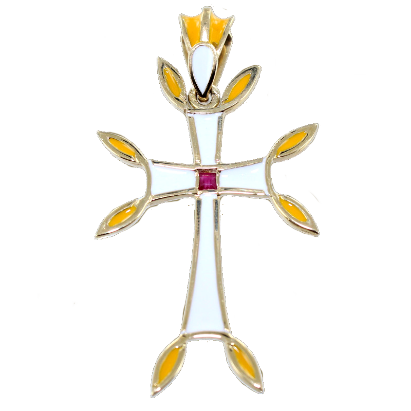 Croix arménienne Matenadaran avec Rubis 
