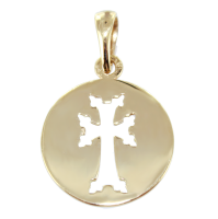 Médaille Or Jaune Croix Arménienne ajourée