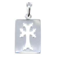 Pendentif Argent Plaque Croix arménienne ajourée 