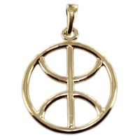 Pendentif Or Jaune Symbole berbère entouré - 22 mm 