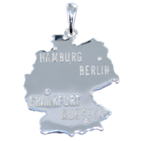 Pendentif Argent Carte Allemagne 