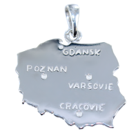 Pendentif Argent Carte Pologne 