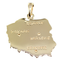 Pendentif Or Jaune Carte Pologne 