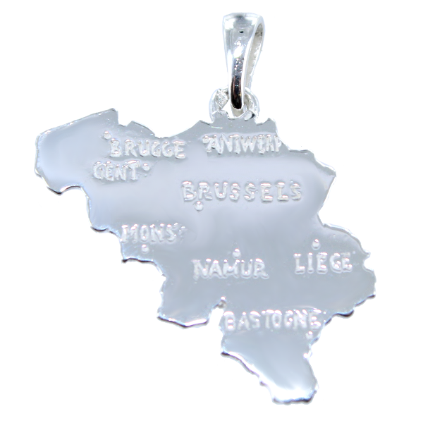 Pendentif Argent Carte Belgique 