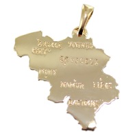 Pendentif Or Jaune Carte Belgique 