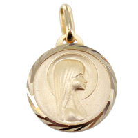 Médaille Plaqué Or Sainte Vierge Enfant ronde