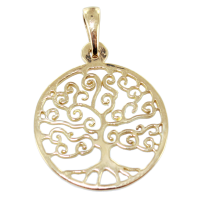 Pendentif Plaqué Or Arbre de vie - 20mm 