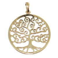 Pendentif Or Jaune Arbre de vie - 29mm 