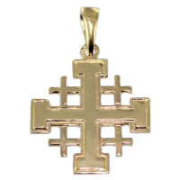 Croix de Jérusalem - Taille 2 Plaqué Or 