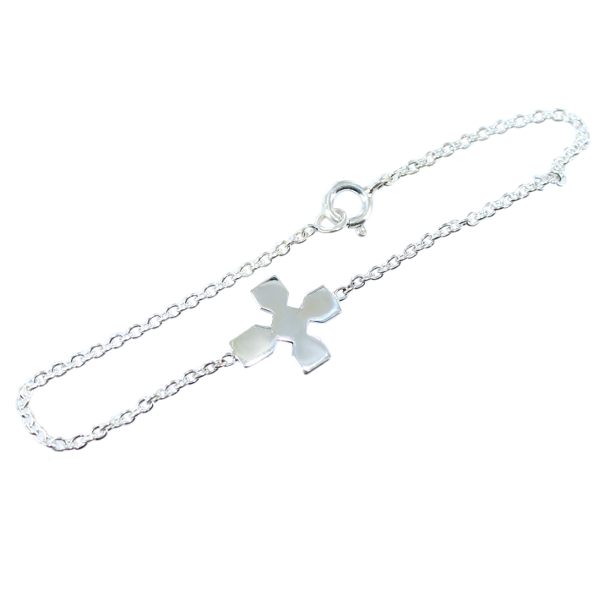 Bracelet Argent Croix losange 