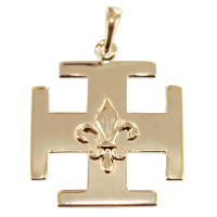 Croix Scoute Fleur de Lys Or 18 K