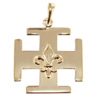 Croix Scoute Fleur de Lys Or 18 K 