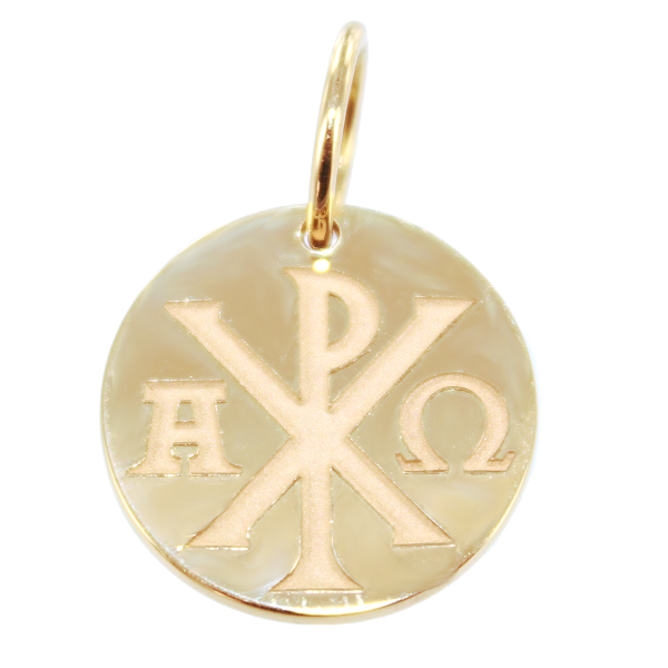 Médaille Or Jaune Monogramme Christ - Creusé 