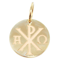 Médaille Or Jaune Monogramme Christ - Creusé 