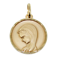 Médaille Plaqué Or Sainte Vierge Jeune fille 