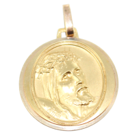 Médaille Or 18 K Jaune  Christ Couronne 