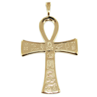 Croix de vie avec hiéroglyphes Or Jaune 