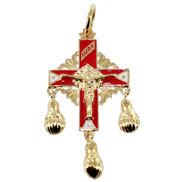 Croix d'Auvergne émaillée Plaqué Or 