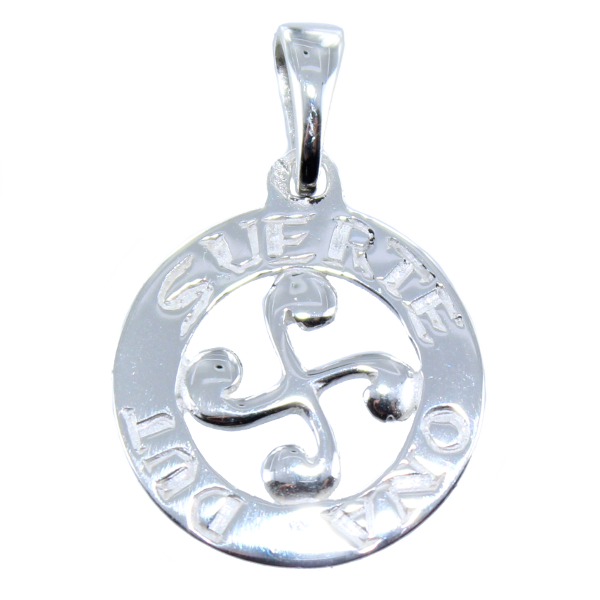 Pendentif Argent Symbole Basque Suerte Ona Dut - Taille 2 