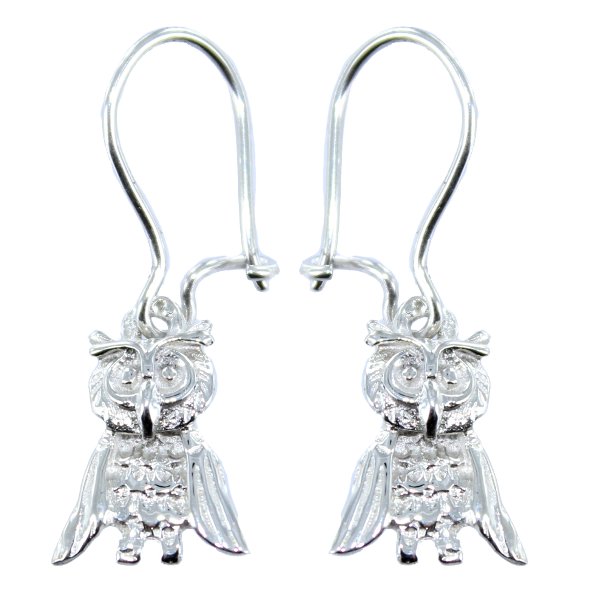 Boucles d'oreilles Argent pendantes Chouettes 