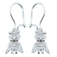 Boucles d'oreilles Argent pendantes Chouettes 