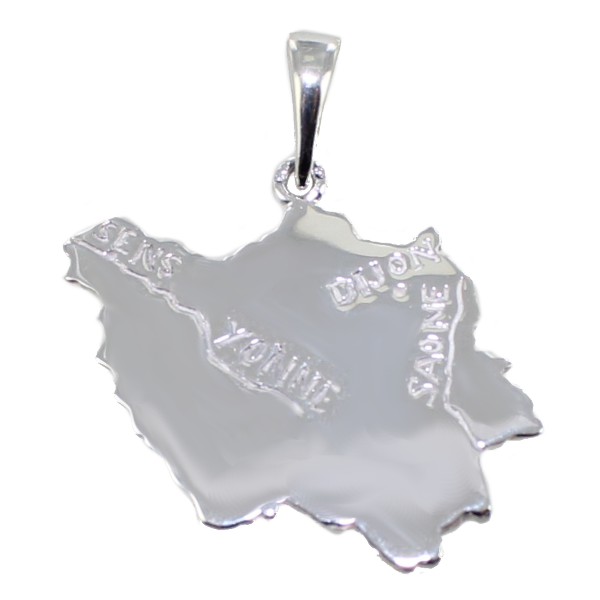 Pendentif Argent Carte Bourgogne 