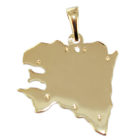 Pendentif Or Jaune Carte Bretagne - Taille 3 